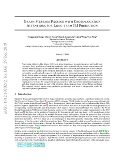 Graph Message Passing with Cross-location Attentions for Long-term ILI
  Prediction