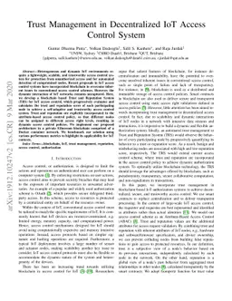 Trust Management in Decentralized IoT Access Control System
