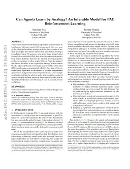 Can Agents Learn by Analogy? An Inferable Model for PAC Reinforcement
  Learning