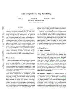 Depth Completion via Deep Basis Fitting