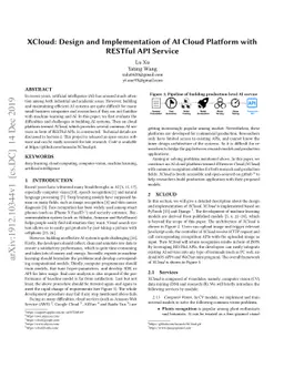 XCloud: Design and Implementation of AI Cloud Platform with RESTful API
  Service