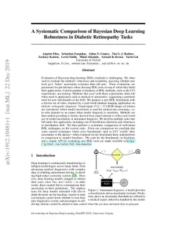 A Systematic Comparison of Bayesian Deep Learning Robustness in Diabetic
  Retinopathy Tasks