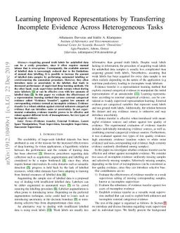 Learning Improved Representations by Transferring Incomplete Evidence
  Across Heterogeneous Tasks