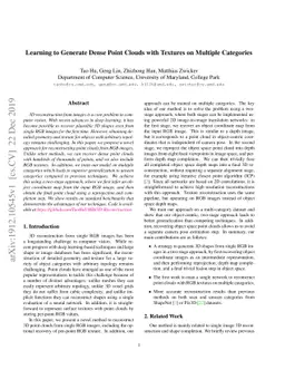 Learning to Generate Dense Point Clouds with Textures on Multiple
  Categories