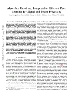 Algorithm Unrolling: Interpretable, Efficient Deep Learning for Signal
  and Image Processing