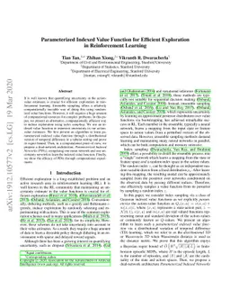 Parameterized Indexed Value Function for Efficient Exploration in
  Reinforcement Learning
