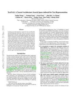 TextNAS: A Neural Architecture Search Space tailored for Text
  Representation