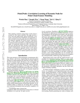 Point2Node: Correlation Learning of Dynamic-Node for Point Cloud Feature
  Modeling