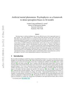 Artificial mental phenomena: Psychophysics as a framework to detect
  perception biases in AI models