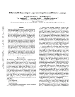 Differentiable Reasoning on Large Knowledge Bases and Natural Language