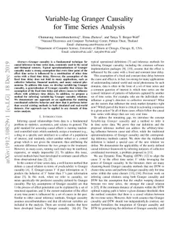 Variable-lag Granger Causality for Time Series Analysis