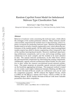 Random CapsNet Forest Model for Imbalanced Malware Type Classification
  Task