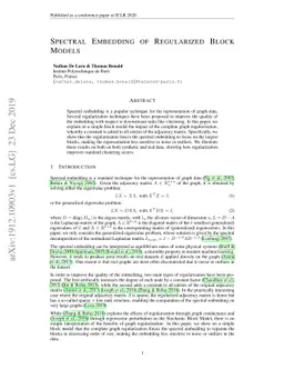 Spectral embedding of regularized block models