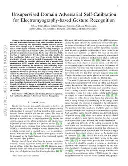 Unsupervised Domain Adversarial Self-Calibration for
  Electromyographic-based Gesture Recognition