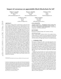 Impact of consensus on appendable-block blockchain for IoT