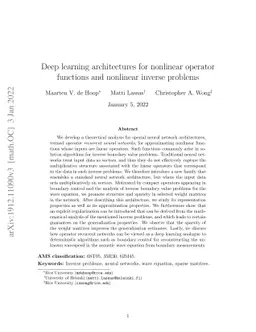 Deep learning architectures for nonlinear operator functions and
  nonlinear inverse problems