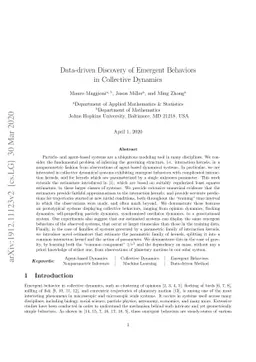 Data-driven Discovery of Emergent Behaviors in Collective Dynamics