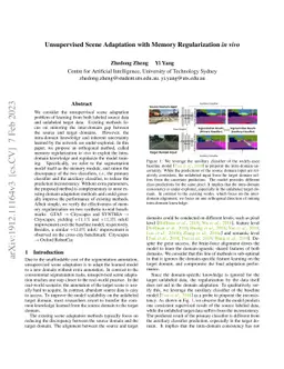 Unsupervised Scene Adaptation with Memory Regularization in vivo