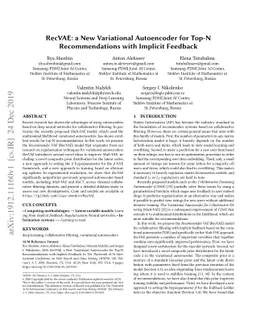 RecVAE: a New Variational Autoencoder for Top-N Recommendations with
  Implicit Feedback