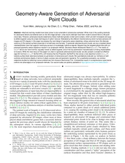 Geometry-Aware Generation of Adversarial Point Clouds