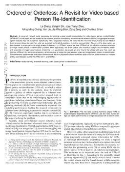 Ordered or Orderless: A Revisit for Video based Person Re-Identification