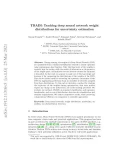TRADI: Tracking deep neural network weight distributions for uncertainty
  estimation