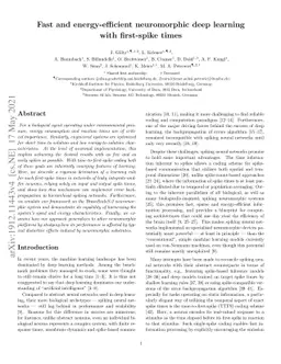 Fast and energy-efficient neuromorphic deep learning with first-spike
  times