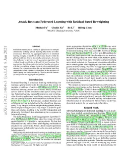 Attack-Resistant Federated Learning with Residual-based Reweighting