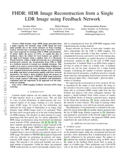 FHDR: HDR Image Reconstruction from a Single LDR Image using Feedback
  Network