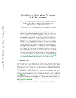 SoundSpaces: Audio-Visual Navigation in 3D Environments