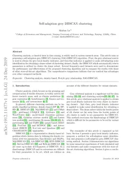 Self-adaption grey DBSCAN clustering