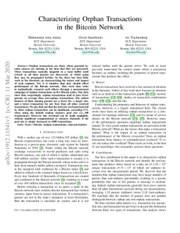 Characterizing Orphan Transactions in the Bitcoin Network