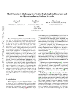 SketchTransfer: A Challenging New Task for Exploring Detail-Invariance
  and the Abstractions Learned by Deep Networks