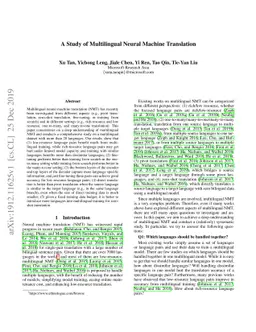A Study of Multilingual Neural Machine Translation