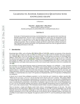 Learning to Answer Ambiguous Questions with Knowledge Graph