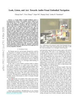 Look, Listen, and Act: Towards Audio-Visual Embodied Navigation