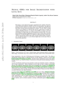 Neural ODEs for Image Segmentation with Level Sets