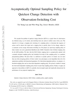 Asymptotically Optimal Sampling Policy for Quickest Change Detection
  with Observation-Switching Cost