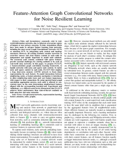 Feature-Attention Graph Convolutional Networks for Noise Resilient
  Learning