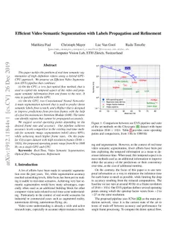 Efficient Video Semantic Segmentation with Labels Propagation and
  Refinement