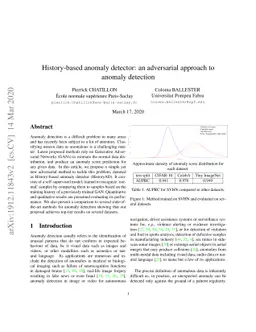 History-based Anomaly Detector: an Adversarial Approach to Anomaly
  Detection