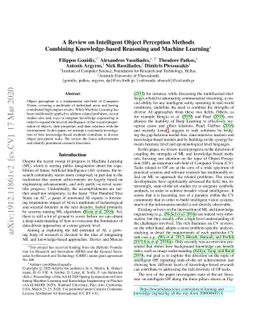 A Review on Intelligent Object Perception Methods Combining
  Knowledge-based Reasoning and Machine Learning