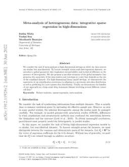 Meta-analysis of heterogeneous data: integrative sparse regression in
  high-dimensions