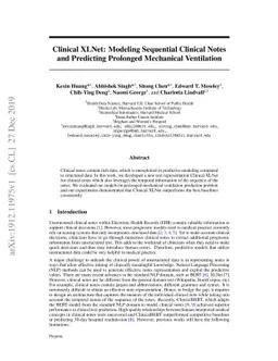 Clinical XLNet: Modeling Sequential Clinical Notes and Predicting
  Prolonged Mechanical Ventilation