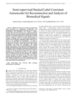 Semi-supervised Stacked Label Consistent Autoencoder for Reconstruction
  and Analysis of Biomedical Signals