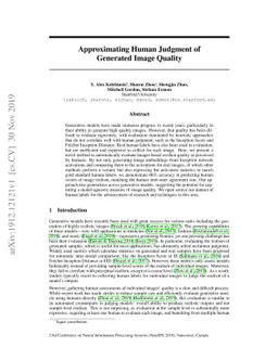 Approximating Human Judgment of Generated Image Quality