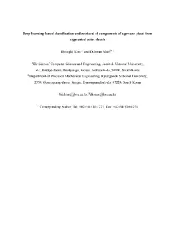 Deep-learning-based classification and retrieval of components of a
  process plant from segmented point clouds