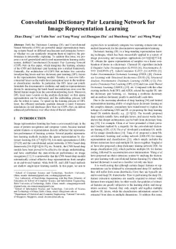 Convolutional Dictionary Pair Learning Network for Image Representation
  Learning