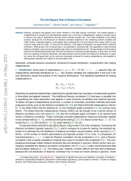 The Chi-Square Test of Distance Correlation