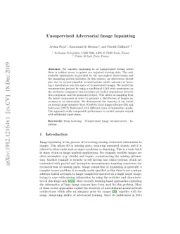 Unsupervised Adversarial Image Inpainting